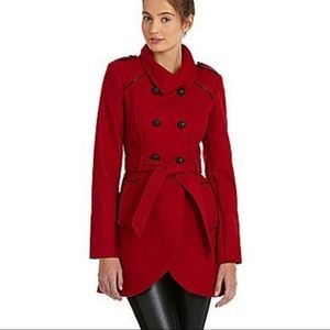 Guess Double Breasted Wool Blend Pea Coat, sz M